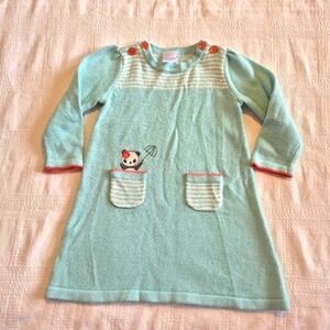 Gymboree girls size 12-18 months sweater dress panda with umbrella design VGUC